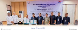 PT. JAMKRIDA NTT DAN PT. KAWASAN INDUSTRI BOLOK MENANDATANGANI MOU TENTANG SINERGI BISNIS DALAM MENDUKUNG NTT INCORPORATED MELALUI PENGEMBANGAN EKOSISTEM INVESTASI, INDUSTRIALISASI, PENJAMINAN DAN PEMBERDAYAAN PELAKU USAHA